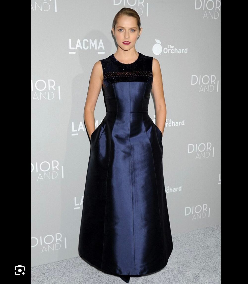 Christian Dior Navy Blue Sequin Long Dress size 6